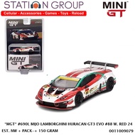MINI GT 690L MIJO LAMBORGHINI HURACAN GT3 EVO 88 WHITE RED 24 - DIECAST