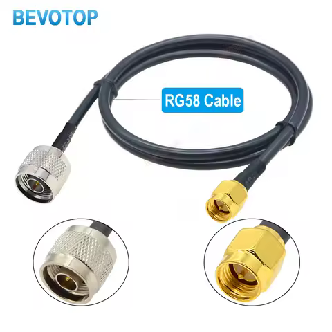 1PCS N to SMA RG58 Cable N Male Female to SMA/ RP-SMA Male RF Coax RG-58 Pigtail 3G 4G 5G LTE Antenn