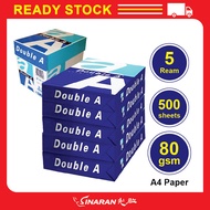 Double A : A4 Paper (80gsm) 5 Ream/box