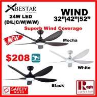 $208 Yes Install BESTAR Ceiling Fan LED Light WIND DC Motor 32|42|52INCH+remote- Local Seller Warran