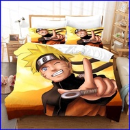 3 IN 1 NARUTO Bedsheet Set Queen Size Bed Sheet Japanese Anime Sasuke Bedroom Comfortable Washable