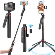 Selfie Stick Tripod Quadpod + Tongsis Remote Bluetooth 360 Degree 1.8m Lamp for Quadpod P185 Onesos