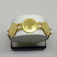 24k gold plated 5-piece coin bracelet