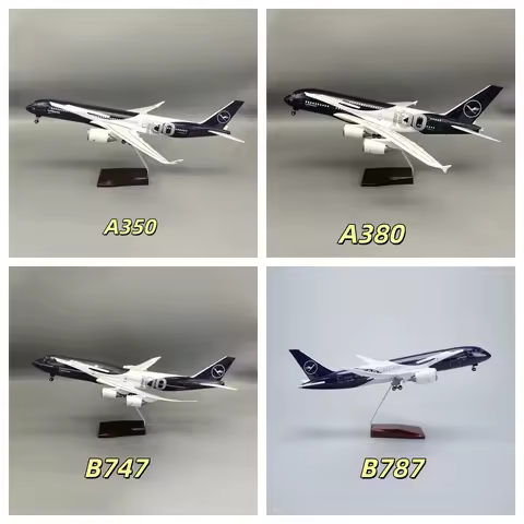 47CM Model Planes A350 Lufthansa German 100years Anniversary Series A380 B747-8 B787 Miniature Airpl