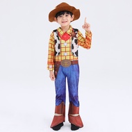 Boys Deluxe Cowboy Sheriff Woody Cartoon Movie Character Cosplay Halloween Party Fancy Costume