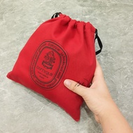 [ Gift Brand ] Dque Drawstring Cosmetic Bag with Red Background 24cm * 26cm