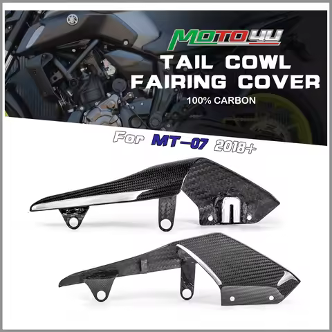 1 Pair Real Carbon Fiber Motorcycle Tail Cowl Fairing Cover Full in Carbon For Yamaha MT-07 MT 07 MT