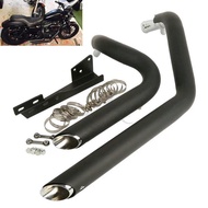 TM Exhaust Pipes Custom Staggered Shortshots For Harley Sportster XL Iron 883 1200 Seventy Two 72 Fo