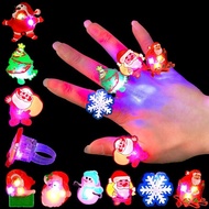 10PCS 3D Christmas Light Up Rings Toy Christmas Party Favors Flash Finger Ring For Kid Ring Glow in 
