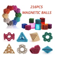 216 Pcs Colorful Magnetic Buck Ball Strong Magnetic Puzzle Magic Cube Decompression Beads Supplies
