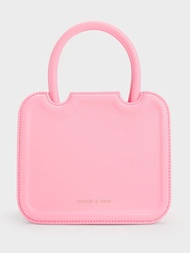 Perline 硬殼手提包 - 粉紅色