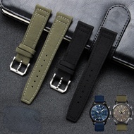 20mm 21mm 22mm Nylon Watch Strap with Cowhide Leather Watch Band Canvas Bracelet Watchband for IWC National PortoFino Pilot Portugal