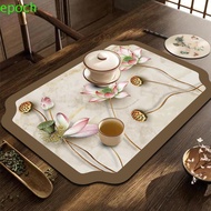 EPOCH Quick Dry Drain Mat, Heat Resistant Absorbent Diatom Mud Tableware Pad, Chinese Style Soft Qui