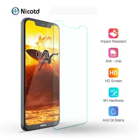 Nicotd Tempered Glass Film For Nokia 7 1 Plus 3.1 Screen Protective Film 9H Transparent Glass Protec