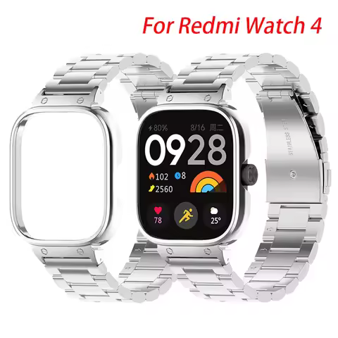 Stainless Steel Strap For Redmi Watch 4 Watchband For Redmi Watch 4 Metal Bracelet+Case Protector Br