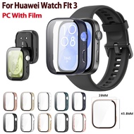 PC Case For Huawei Watch Fit 3 Full Cover With Tempered Film Hard Cases For Huawei Watch Fit3 Bumper Casing Huawei smart watch accessories