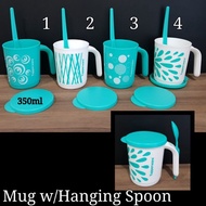 Tupperware Mug with hanging spoon 350ml (1) 8.8cm(D) x 10.4cm(H)