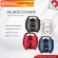 Swiss Thomas Electric Rice Cooker with Durable Non-Stick Aluminum Pot and Steamer Tray 1.8L