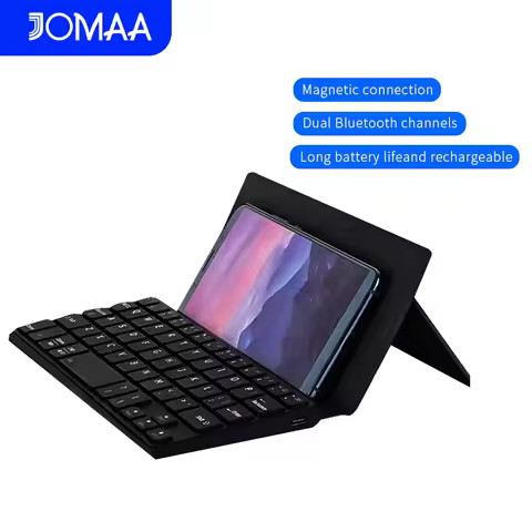 Mini Foldable Bluetooth Keyboard Portable Wireless Keyboard Ultra-Slim Travel Folding Keyboard for i