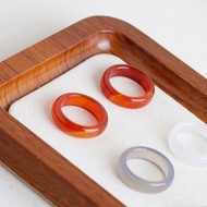 New Natural Red Agate Ring Green Agate Ring Women's Transfer Running Ring Ring Benming Red Ring Gift
