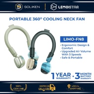LEMOISTAR LIMO-FN8 Portable Neck Fan 360 Cooling Tube Detachable Bladeless Rechargeable Wearable Fan