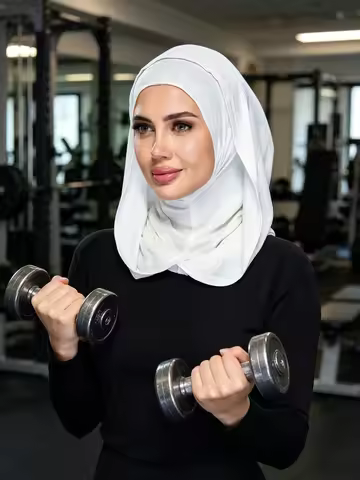 Gym Sport Hooded Hijab Jersey Instant Sport Undercap Soft Stretch Instant Hijab for Muslim Women Eas