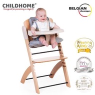 Evosit 可調式兒童高腳餐椅 成長椅, 木餐椅, 兒童餐椅 (連安全帶, 腳欄, 餐枱) 比利時品牌 - 原木色