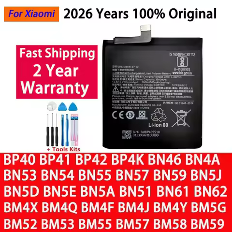 Battery For Xiaomi Mi Redmi Note Poco CC9 K20 F2 F3 K30 M3 X3 M4 K40 X4 X5 7 8 8A 8T 9 9T 10 10S 10T