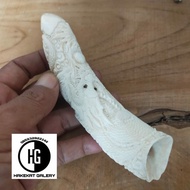 pipa rokok tulang iga duyung ukir naga D77