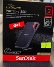 Sandisk Extreme Portable SSD 2TB 1,050MB/s ✅5年保養❤️ 🔥SALE 🔥$1180
