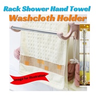 Single Bar MultipurposePenyangkut Tuala Bilik Mudah Lekat Air Bathroom Towel Bar Rack Shower Hand Towel Washcloth Holder