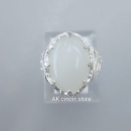 Cincin Lelaki Batu Biduri Bulan Putih Asli (Titanium Steel) / Natural Moonstone Men Stainless Steel 