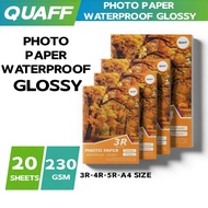 QUAFF Print Glossy Inkjet Photo Paper |3R 4R 5R A4 A3 Size|230GSM|250GSM