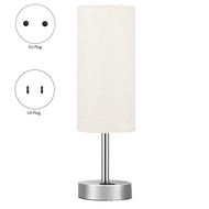 Bedside Table Lamp Touch Control Writing Lamps with USB-C USB-A Charging Port USB Lamp Lampshade Study