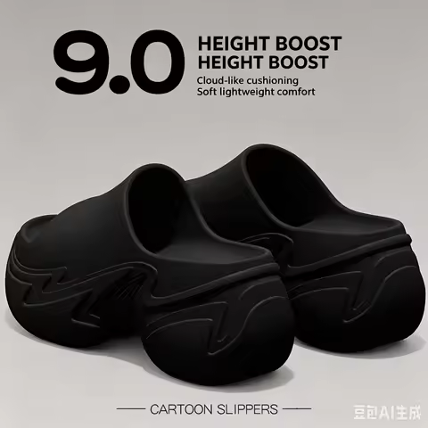 9.0cm Platform Slides Height Boost Cloud EVA Slippers Anti-Slip Casual Summer Shoes for Men Women Da