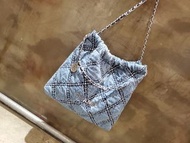 Chanel 22 Denim Medium Bag 淺牛仔 垃圾袋 中號 22bag
