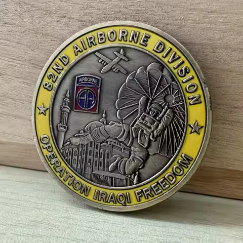 Bronze US Army Operation Iraqi Freedom Commemorative Coin 82nd Airborne Division Military Challenge 