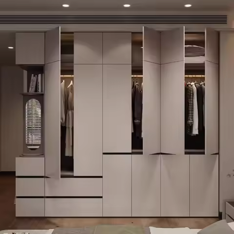 Elegant Standing Wardrobe Floor Apartment Aesthetic Partition Wardrobe Minimalist Designer Bedroom C