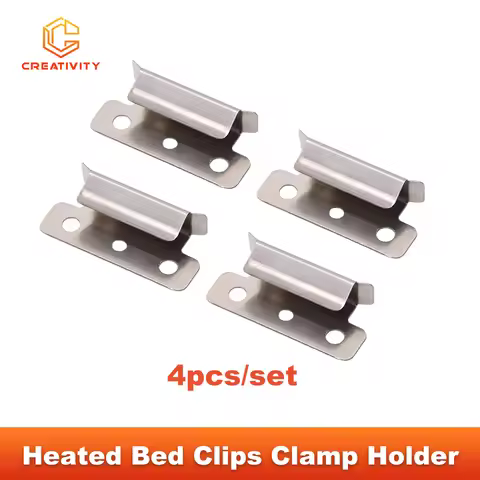 4PCS Stainless Steel Glass Heated Bed Clips Clamp for Ender 3 V2 Ender 3 CR-10S 3D Printer Heated Be