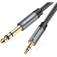 POSUGEAR 3.5mm to 6.35mm cable 3M, 3.5mm (1/8 inch) Male TRS to 6.35mm (1/4 inch) Male TS Gold-Plate