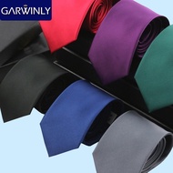 Ready Stock Solid Color Tie 8cm Imitation Silk Plain Color Business Formal Wear Men's Tie Polyester 