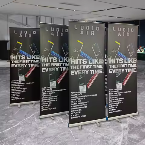 Custom Flag 80x200cm Standard Aluminum PET Printed Roll-Up Retractable Banner For Promotion Advertis