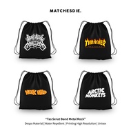 Metal Rock Band Drawstring Bag Waterproof StringBag Sports Bag Unisex Multipurpose School/