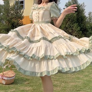 Phong Cách Quốc Gia Phong Cách Lolita Đầm Mùa Hè Nữ Công Chúa Váy Người Lớn Op Light Lo Đầm Cotton V