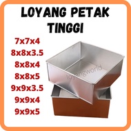 Loyang petak tinggi 4 inci  3inci 3.5inci 4.0inci loyang petak 8x8x4 loyang 9x9x5 loyang 7x7x4 loyan