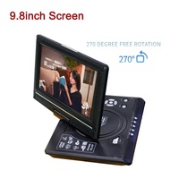 DVD Player 9.8 Inch Portable Home Car VCD CD Game TV Player USB 270° Rotatable Screen Remote Control