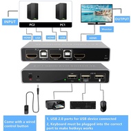 8K HDMI KVM Switch 2 In 1 Out 8K 60Hz HDMI USB KVM Switcher Selector 2X1 HDR HDCP 2.3 Support 2 PC Share Mouse Keyboard Monitor HD connectors