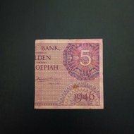 Uang Kuno Gunting Syafruddin Seri Federal 5 Gulden 1946