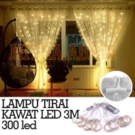 300 LED Wire Curtain Christmas Lights 3m x 3m + USB CABLE + HOOK + REMOTE