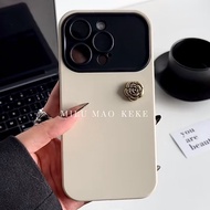 For IPhone 11 12 13 14 15Pro Max Drop Resistant IPhoneX XR IPhone XS MAX IPhone 7 Plus 8 Plus Soft IPhone 14 15 Pro Camellia Accessories White Phone Case IPhone 11 Pro Max